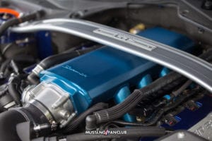 deep impact blue s550 mustang fan club roush performance front fascia camo wrap upr products steve gelles mustang week 2016 16' holley sniper intake manifold holly