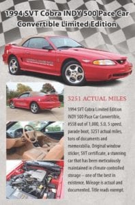 dennis collins mustang mustangs barrett-jackson barrett jackson mustang fan club mustangfanclub world record auction foxbody sn95 low mileage