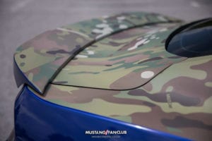 deep impact blue s550 mustang fan club roush performance front fascia camo wrap upr products steve gelles mustang week 2016 16'