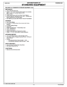 2024 Mustang GT Order Guide